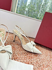 Colestore Valentino Bowow Slingback Pumps In Kidskin 85mm  in White - 2