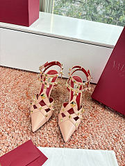 Colestore Valentino Studdy Kidskin Pumps 100mm in Pink - 1