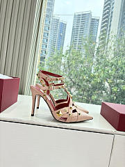 Colestore Valentino Studdy Kidskin Pumps 100mm in Pink - 5