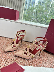 Colestore Valentino Studdy Kidskin Pumps 100mm in Pink - 2