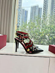 Colestore Valentino Studdy Kidskin Pumps 100mm in Black - 6
