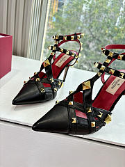 Colestore Valentino Studdy Kidskin Pumps 100mm in Black - 2