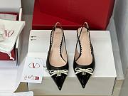 Colestore Valentino Bepointy Slingback Pump In Patent Leather And Kidskin 45mm Black/Ivory - 1