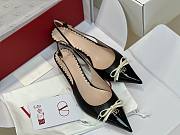 Colestore Valentino Bepointy Slingback Pump In Patent Leather And Kidskin 45mm Black/Ivory - 4
