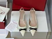 Colestore Valentino Bepointy Slingback Pump In Patent Leather And Kidskin 45mm White - 1