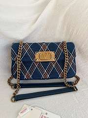 Colestore Valentino Garavani Quilted Shoulder Bag Blue 22x11x5cm - 1