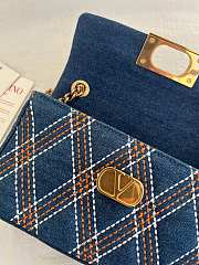 Colestore Valentino Garavani Quilted Shoulder Bag Blue 22x11x5cm - 6