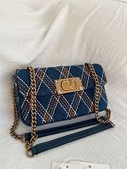Colestore Valentino Garavani Quilted Shoulder Bag Blue 22x11x5cm - 5