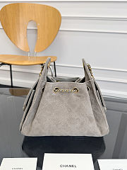 Colestore Chanel 25 Mini Handbag, Suede calfskin & Gold metal Gray 20 x 22 x 12.5cm - 5