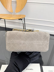 Colestore Chanel 25 Mini Handbag, Suede calfskin & Gold metal Gray 20 x 22 x 12.5cm - 4