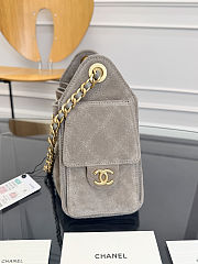 Colestore Chanel 25 Mini Handbag, Suede calfskin & Gold metal Gray 20 x 22 x 12.5cm - 3