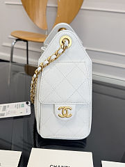 Colestore Chanel 25 Mini Handbag Grained Calfskin & Gold-Tone Metal White 20x22x12.5cm - 6