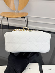 Colestore Chanel 25 Mini Handbag Grained Calfskin & Gold-Tone Metal White 20x22x12.5cm - 5