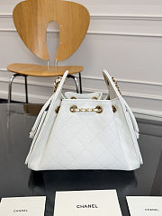 Colestore Chanel 25 Mini Handbag Grained Calfskin & Gold-Tone Metal White 20x22x12.5cm - 4