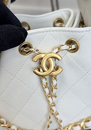 Colestore Chanel 25 Mini Handbag Grained Calfskin & Gold-Tone Metal White 20x22x12.5cm - 2
