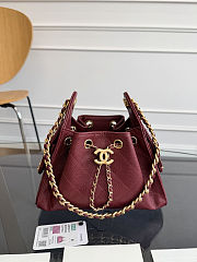 Colestore Chanel 25 Mini Handbag Grained Calfskin & Gold-Tone Metal Burgundy 20x22x12.5cm - 1