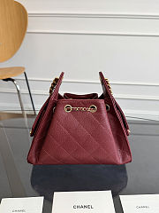 Colestore Chanel 25 Mini Handbag Grained Calfskin & Gold-Tone Metal Burgundy 20x22x12.5cm - 3