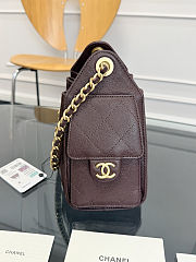 Colestore Chanel 25 Mini Handbag Grained Calfskin & Gold-Tone Metal Dark Brown 20x22x12.5cm - 6