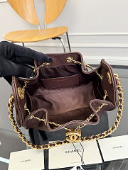 Colestore Chanel 25 Mini Handbag Grained Calfskin & Gold-Tone Metal Dark Brown 20x22x12.5cm - 4