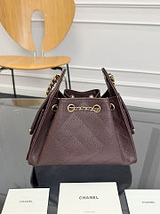Colestore Chanel 25 Mini Handbag Grained Calfskin & Gold-Tone Metal Dark Brown 20x22x12.5cm - 3
