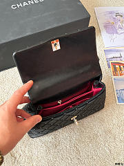 Colestore Chanel Mini flap bag with Handle Velvet, Silk & Gold Metallic Black 22cm - 4