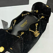 Colestore Chanel 25 Small Handbag Velvet, Stones & Gold Plated Metal Black 26x30x14cm - 4