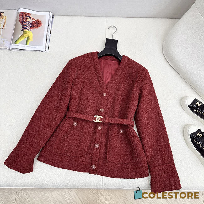 Colestore Chanel Jacket Tweed Red  - 1