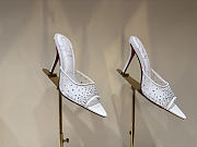 Colestore Christian Louboutin Miss Z Mule 100mm Pumps Mesh, nappa leather, strass and pearls Bianco - 1