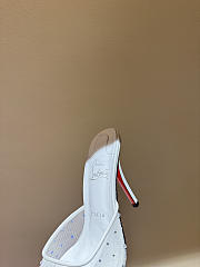 Colestore Christian Louboutin Miss Z Mule 100mm Pumps Mesh, nappa leather, strass and pearls Bianco - 6