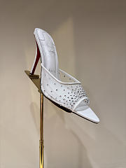 Colestore Christian Louboutin Miss Z Mule 100mm Pumps Mesh, nappa leather, strass and pearls Bianco - 5