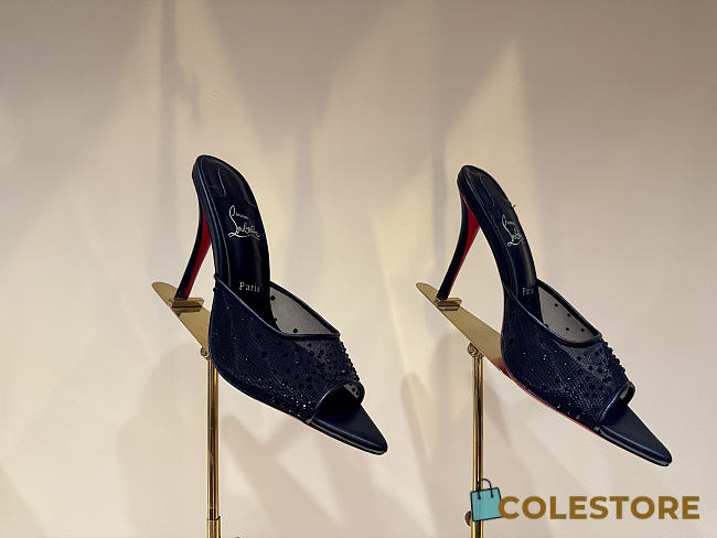 Colestore Christian Louboutin Miss Z Mule 100mm Pumps Mesh, nappa leather, strass and pearls Black - 1
