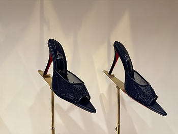 Colestore Christian Louboutin Miss Z Mule 100mm Pumps Mesh, nappa leather, strass and pearls Black