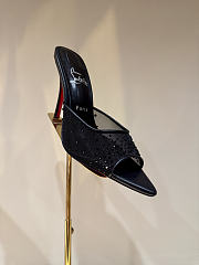 Colestore Christian Louboutin Miss Z Mule 100mm Pumps Mesh, nappa leather, strass and pearls Black - 5