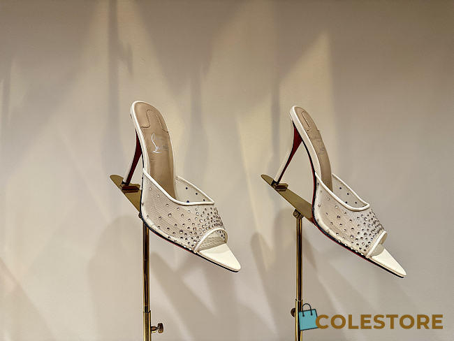 Colestore Christian Louboutin Miss Z Mule 100mm Pumps Mesh, nappa leather, strass and pearls Blush - 1