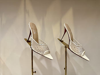 Colestore Christian Louboutin Miss Z Mule 100mm Pumps Mesh, nappa leather, strass and pearls Blush