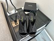 Colestore Chanel Sandals Shiny Crumpled Calfskin & Calfskin, Black  - 1