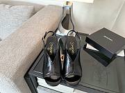 Colestore Chanel Sandals Shiny Crumpled Calfskin & Calfskin, Black  - 3