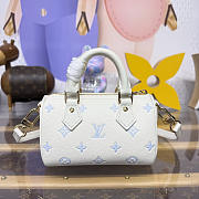 Colestore Louis Vuitton Nano Speedy Monogram Empreinte Leather Light Blue 16 x 10 x 7.5 cm - 4