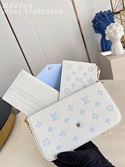 Colestore Louis Vuitton Pochette Félicie Monogram Empreinte Leather Light Blue 21 x 3 x 12cm - 3