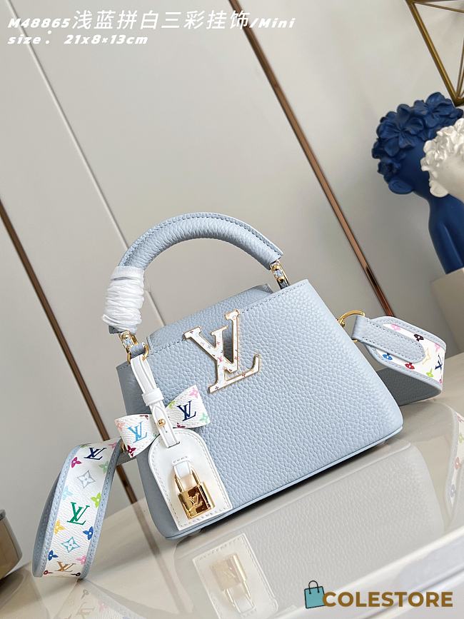 	 Colestore Louis Vuitton LV x TM Capucines Mini Light Blue 21 x 13 x 8cm - 1