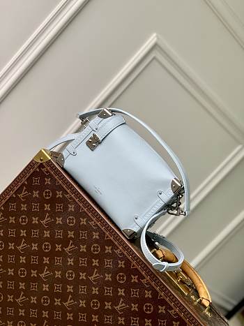 Colestore Louis Vuitton Calfskin Side Trunk PM Blue 21 x 14 x 6cm