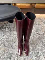 Colestore YSL Saint Laurent Boots in Smooth Leather Vintage Bordeaux - 1
