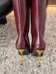 Colestore YSL Saint Laurent Boots in Smooth Leather Vintage Bordeaux - 2