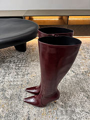 Colestore YSL Saint Laurent Boots in Smooth Leather Vintage Bordeaux - 3