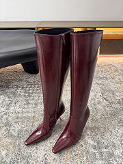 Colestore YSL Saint Laurent Boots in Smooth Leather Vintage Bordeaux - 4
