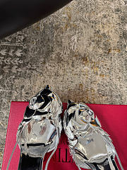 Colestore Valentino Garavani Atelier 03 Rose Edition Leather Slingback Pumps Silver - 3