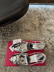 Colestore Valentino Garavani Atelier 03 Rose Edition Leather Slingback Pumps Silver - 2
