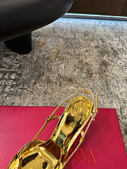 Colestore Valentino Garavani Atelier 03 Rose Edition Leather Slingback Pumps Gold - 5