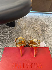 Colestore Valentino Garavani Atelier 03 Rose Edition Leather Slingback Pumps Gold - 3