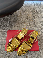 Colestore Valentino Garavani Atelier 03 Rose Edition Leather Slingback Pumps Gold - 4